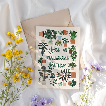 Houseplant Birthday Card