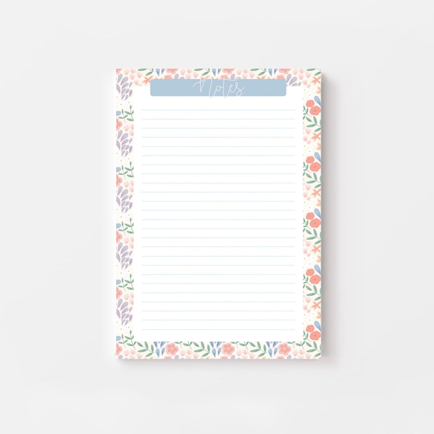Floral border notepad on a white background