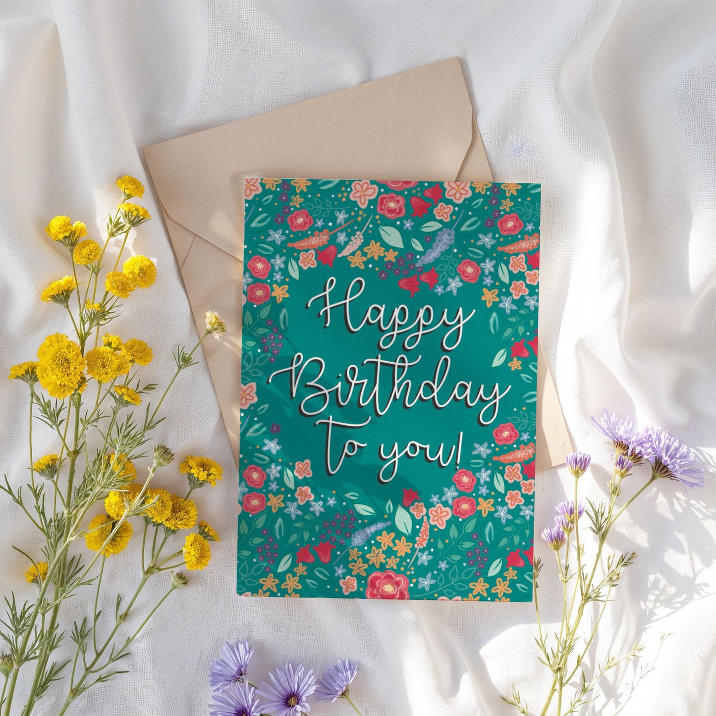 Wildflowers Happy Birthday to You Card