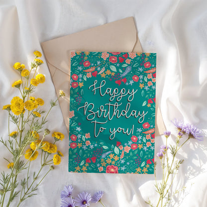 Wildflowers Happy Birthday to You Card