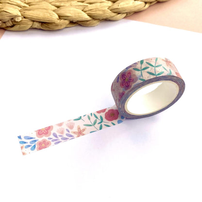 Floral-patterned tape on a white background