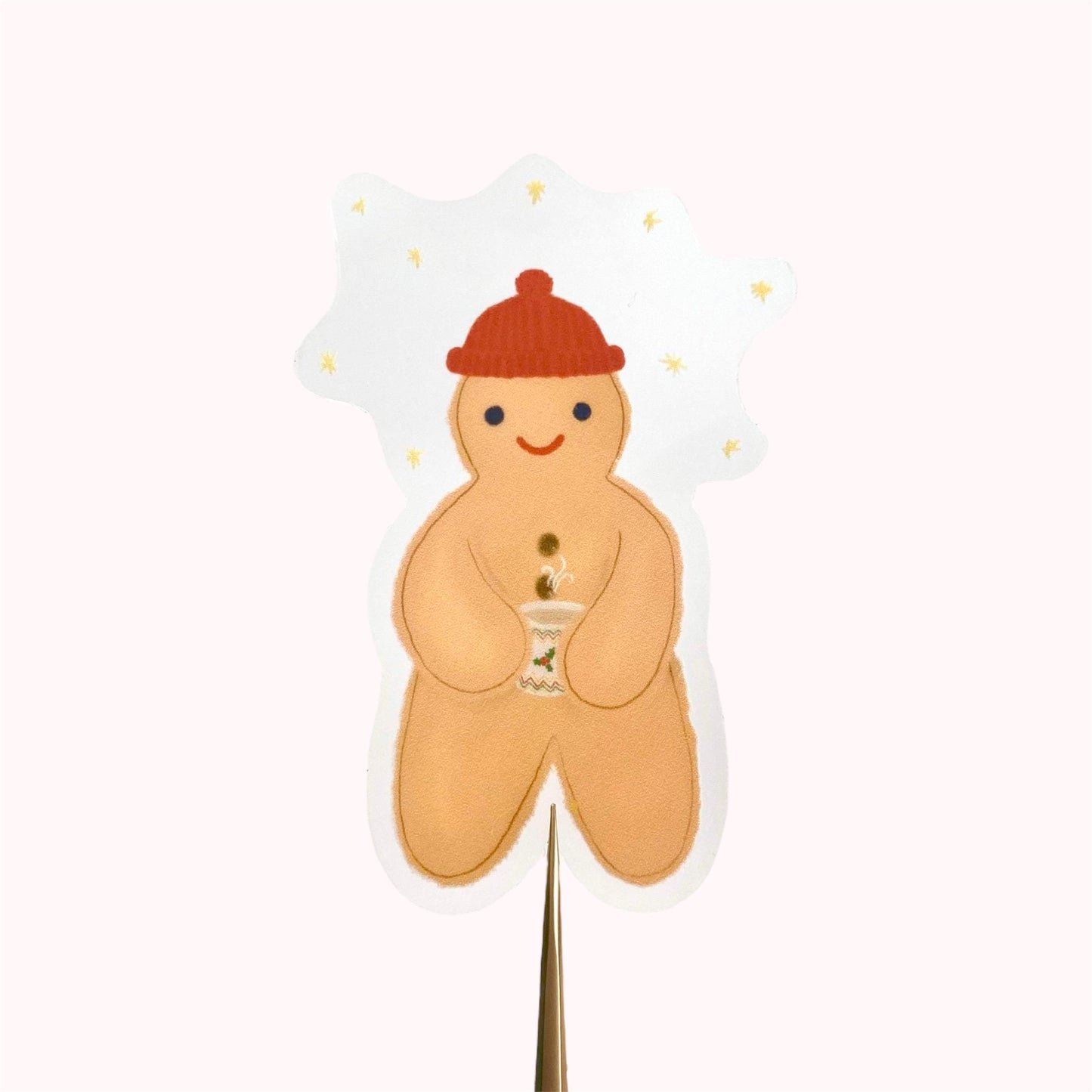 Gingerbread man sticker on a white background